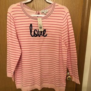 KIM ROGERS “LOVE” SWEATER SIZE XL